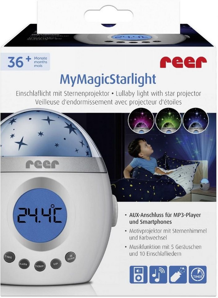 Reer reer Einschlaflicht MyMagicStarLight Häkelwolle, Nicht dimmbar nicht Smart Home-fähig ohne Bewegungsmelder von Reer