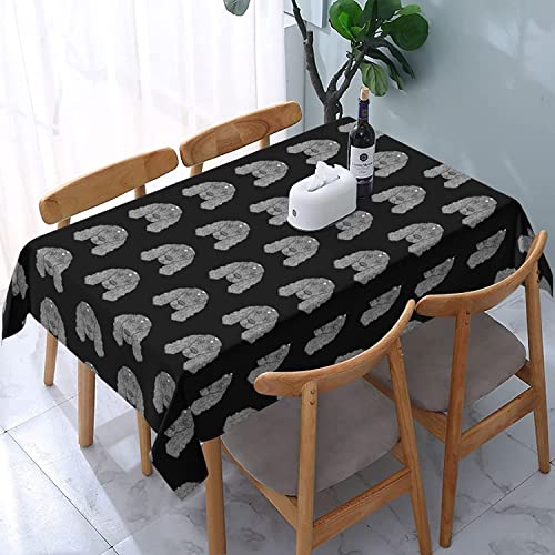 Rechteckige Tischdecke, schwarz-weißer Cocker Spaniel, staubdichte Tischdekoration, knitterfrei, Tischtuch – 137 x 183 cm von ReesEt