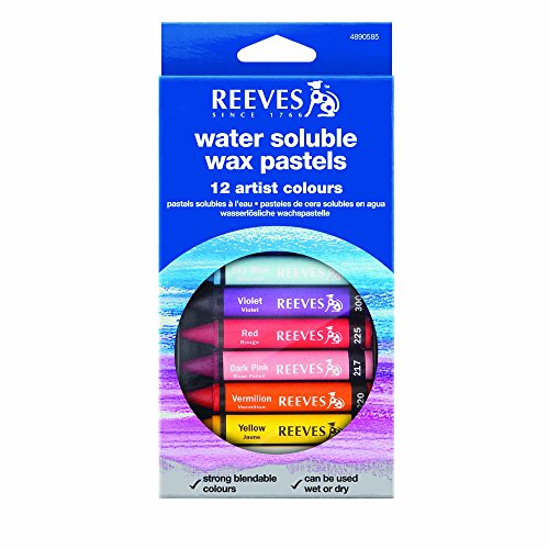 Reeves Aquarellkreide, Wasservermalbare Wachspastelle, 12 Stück (1er Pack) von Reeves