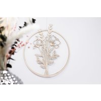 Fensterdeko Zum Hängen | Holz Blumen Hängend Frühlingsdeko Wanddeko Blumenkranz Trockenblumen Reezadesign von Reezadesign