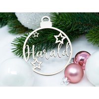 Weihnachtsbaumkugel Holzanhänger Personalisiert "sterne" | Weihnachtskugeln Mit Name Weihnachtsgeschenk Reezadesign von Reezadesign