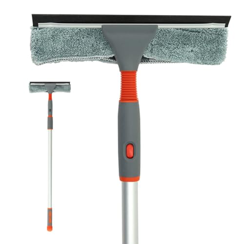 2.61M Teleskop Fensterwischer Abzieher Set, 2-in-1 Duschwischer mit Verlängerungsstange und Gummilippe, Glasreinigungswerkzeuge mit Squeegee und Mikrofasertuch für Innen/Außenfenster Autoglas 2.61M Teleskop Fensterwischer Abzieher Set, 2-in-1 Duschwischer mit Verlängerungsstange und Gummilippe, Glasreinigungswerkzeuge mit Squeegee und Mikrofasertuch für Innen/Außenfenster Autoglas von Refein