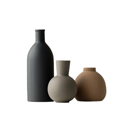 Keramikvase 3er Set Rustikale Bauernhaus Vasen für Blumenstrauß Pampasgras Getrocknete Frischblumen Blumenvasen Keramikvase 3er Set Rustikale Bauernhaus Vasen für Blumenstrauß Pampasgras Getrocknete Frischblumen Blumenvasen von Refein