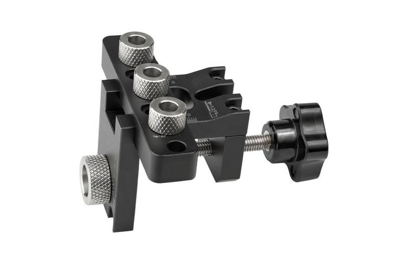Refined Living Bohrersatz Bohrschablone Bohrhilfe Holzdübel 3-in-1 die Bohrschablone Möbelbau, (Stanzer-Locator Tischlerwerkzeuge Für die Möbelherstellung), Dübellöcher 8/10/15mm mit Positionierungsclip Einstellbare Bohrführung von Refined Living