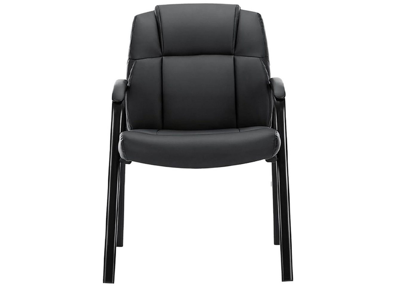 Refined Living Bürostuhl Besucherstuhl mit gepolsterten Armlehnen PU-Leder Metallrahmen 125kg (Konferenzstühle Verdickte Rückenlehne Wartebereich Lounge, 1 St), Chefsessel für Besprechungsraum im Empfangsbereich Verhandlungsraum von Refined Living