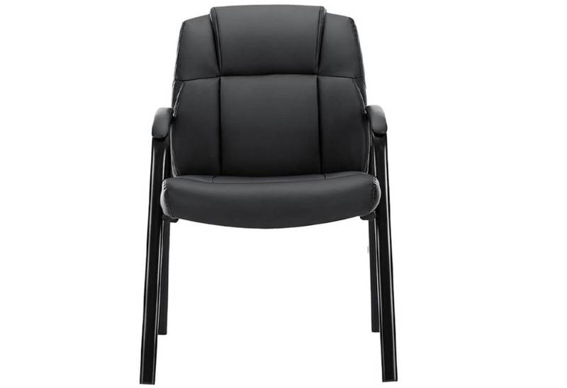 Refined Living Bürostuhl Besucherstuhl mit gepolsterten Armlehnen PU-Leder Metallrahmen 125kg (Konferenzstühle Verdickte Rückenlehne Wartebereich Lounge, 1 St), Chefsessel für Besprechungsraum im Empfangsbereich Verhandlungsraum von Refined Living