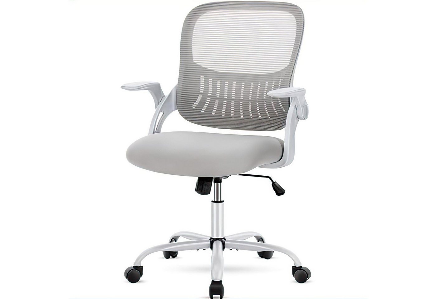 Refined Living Bürostuhl Ergonomie Drehstuhl Klappbare Armlehnen 360° leise Rollen Chefsessel (Netzstruktur auf der Rückseite, Höhenverstellung Kinderstuhl), Schreibtischstuhl für Schlafzimmer, Arbeitszimmer, Studenten, Büro von Refined Living