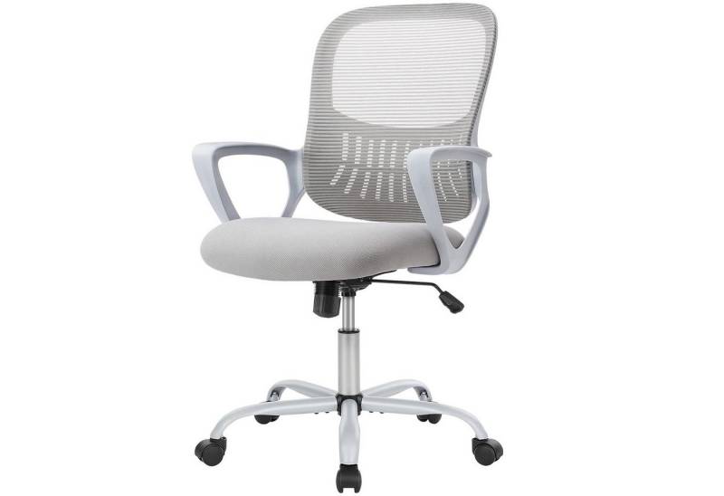 Refined Living Bürostuhl Ergonomie Drehstuhl Klappbare Armlehnen 360° leise Rollen Chefsessel (Netzstruktur auf der Rückseite, Höhenverstellung Kinderstuhl), Schreibtischstuhl für Schlafzimmer, Arbeitszimmer, Studenten, Büro von Refined Living