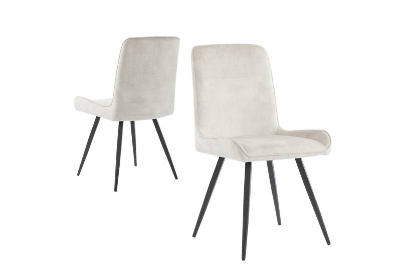Refined Living Esszimmerstuhl mit Rückenlehne, Küchenstuhl, Wohnzimmerstuhl Polsterstuhl (Esstischstuhl Technisches Gewebe, 2 St), Ergonomischer Stuhl, Metall Stuhlbeine von Refined Living
