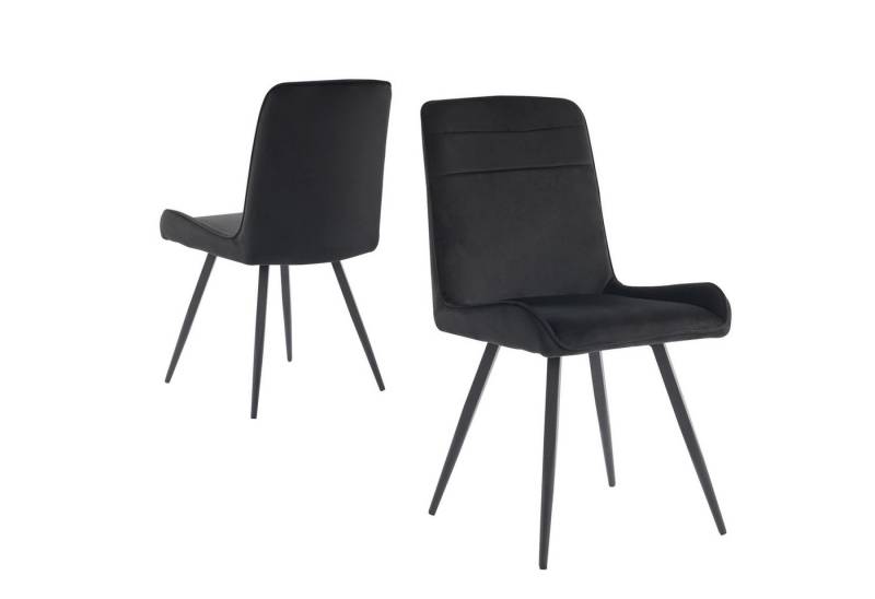 Refined Living Esszimmerstuhl mit Rückenlehne, Küchenstuhl, Wohnzimmerstuhl Polsterstuhl (Esstischstuhl Technisches Gewebe, 2 St), Ergonomischer Stuhl, Metall Stuhlbeine von Refined Living