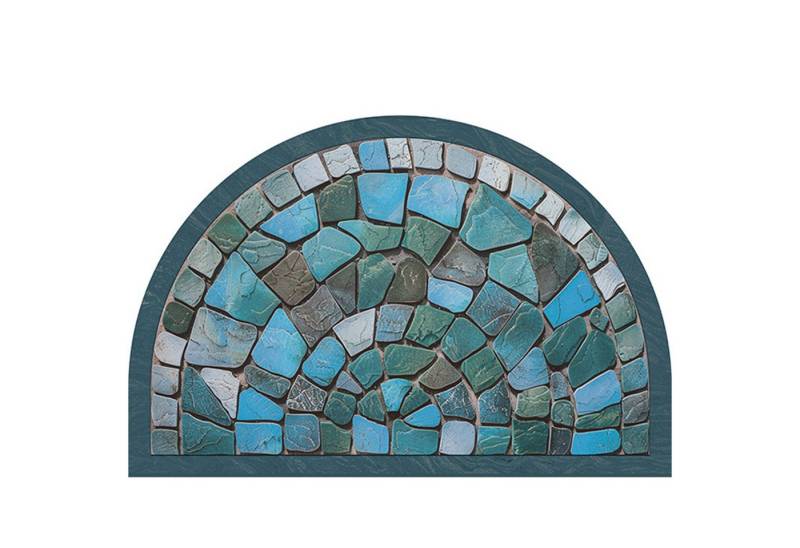 Refined Living Fußmatte Halbrunde Fußmatte Strapazierfähige für Innen und Außen Rutschfest, Willkommensmatte Schmutzfangmatte, Türmatte Kieselstein-Form Waschbar von Refined Living