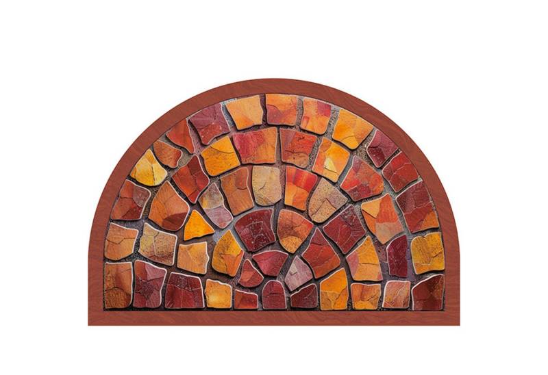 Refined Living Fußmatte Halbrunde Fußmatte Strapazierfähige für Innen und Außen Rutschfest, Willkommensmatte Schmutzfangmatte, Türmatte Kieselstein-Form Waschbar von Refined Living