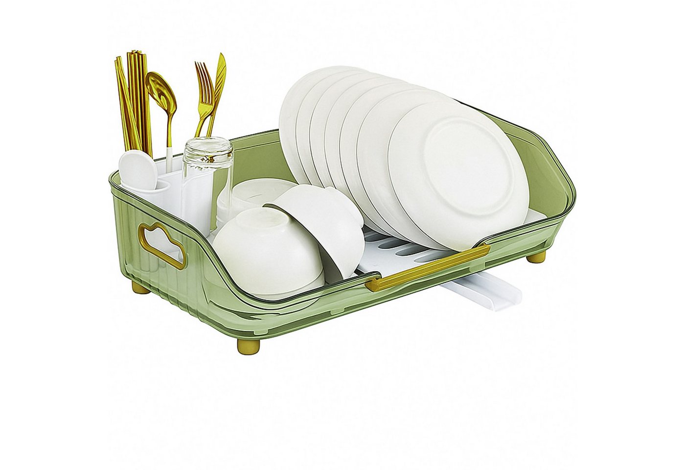 Refined Living Geschirrständer Abtropfgestell mit Utensilienhalter und Tropfschale große Kapazität, Zubehör für Geschirr Abtropfständer Geschirrständer für Küchentheke platzsparend, Obst und Gemüse Utensilienaufbewahrung, Organizer für Utensilien, Grün Refined Living Geschirrständer Abtropfgestell mit Utensilienhalter und Tropfschale große Kapazität, Zubehör für Geschirr Abtropfständer Geschirrständer für Küchentheke platzsparend, Obst und Gemüse Utensilienaufbewahrung, Organizer für Utensilien, Grün von Refined Living