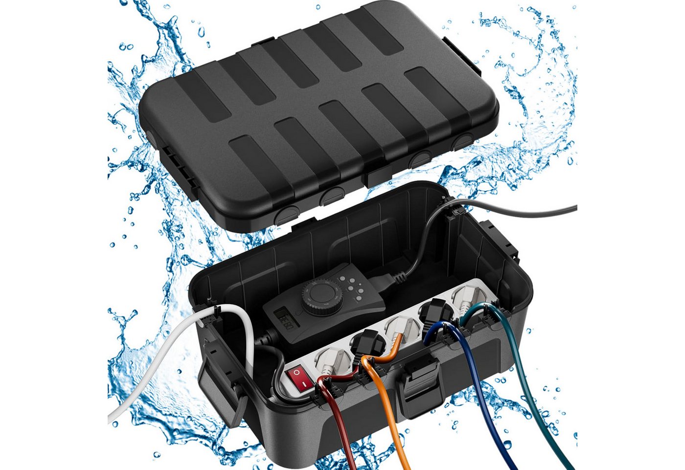 Refined Living Kabelbox Große Wasserdichte Kabelbox für den Außenbereich Sicherheitsbox, (IP54 Wetterfester elektrischer Anschlusskasten Kabelmanagement-Box, 1-tlg., Zum Schutz von Verlängerungskabel, Steckdosenleisten, Außensteckern), Garten Kabel-Organizer-Box für Zeitschaltuhren, Weihnachtsbeleuchtung Refined Living Kabelbox Große Wasserdichte Kabelbox für den Außenbereich Sicherheitsbox, (IP54 Wetterfester elektrischer Anschlusskasten Kabelmanagement-Box, 1-tlg., Zum Schutz von Verlängerungskabel, Steckdosenleisten, Außensteckern), Garten Kabel-Organizer-Box für Zeitschaltuhren, Weihnachtsbeleuchtung von Refined Living