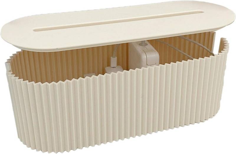 Refined Living Kabelbox Kabelmanagement-Box, Kabel-Organizer-Box, Steckdosen-Management-Box, (Multifunktional & Praktisch, Ordentliche Steckdosenleiste & Kabelaufbewahrung, Cord Hider, Kabel Organizer, Kabelbox für Schreibtisch, robust und langlebig, Flammhemmend, 2-tlg., Einfaches Design, Hochwertige Materialien, Einfach zu Bedienen), für zu Hause, im Büro, Konferenzräume oder Hotels von Refined Living