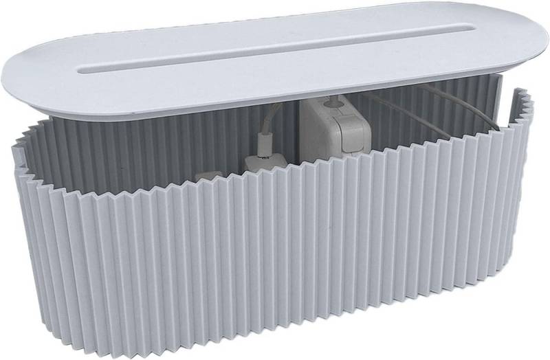 Refined Living Kabelbox Kabelmanagement-Box, Kabel-Organizer-Box, Steckdosen-Management-Box, (Multifunktional & Praktisch, Ordentliche Steckdosenleiste & Kabelaufbewahrung, Cord Hider, Kabel Organizer, Kabelbox für Schreibtisch, robust und langlebig, Flammhemmend, 2-tlg., Einfaches Design, Hochwertige Materialien, Einfach zu Bedienen), für zu Hause, im Büro, Konferenzräume oder Hotels von Refined Living