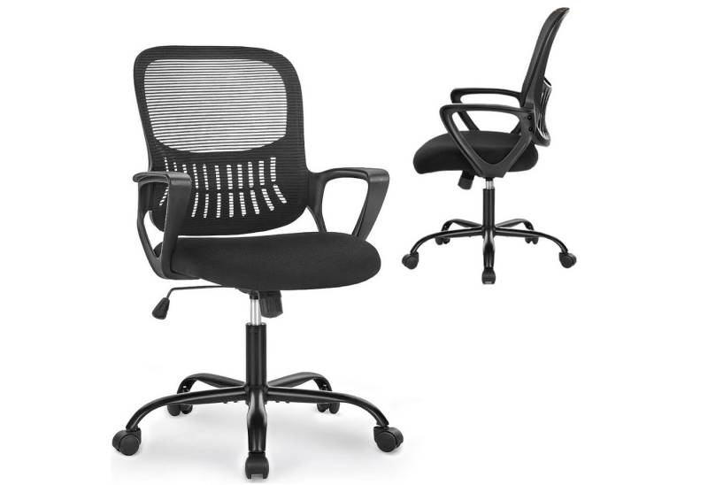 Refined Living Kinderstuhl Bürostuhl Ergonomie Bequeme Armlehnen 360° leise Rollen Drehstuhl (Netzstruktur auf der Rückseite,  Höhenverstellung Office Chair, 1 St), Schreibtischstuhl für Schlafzimmer, Arbeitszimmer, Studenten, Büro von Refined Living