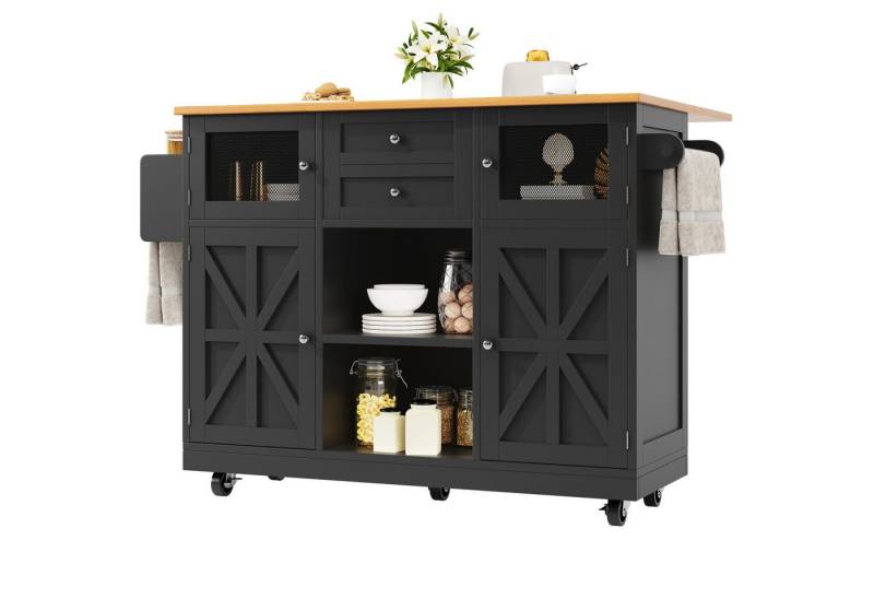 Refined Living Kücheninsel Esszimmerwagen auf Rollen,Küchenwagen mit Arbeitsplatte,Küchenschrank, (Buffetwagen mit Weinregal und Handtuchhalter, klappbare Seitenwände, mit Schublade & Türen, Esszimmerwagen Kücheninsel mit Arbeitsplatte Küchenwagen mit Weinrega, Küchenmöbel, Küchenwagen klappbar, Mobiler Weinschrank), beweglicher Servierwagen für Küche, Wohnzimmer & Esszimmer Refined Living Kücheninsel Esszimmerwagen auf Rollen,Küchenwagen mit Arbeitsplatte,Küchenschrank, (Buffetwagen mit Weinregal und Handtuchhalter, klappbare Seitenwände, mit Schublade & Türen, Esszimmerwagen Kücheninsel mit Arbeitsplatte Küchenwagen mit Weinrega, Küchenmöbel, Küchenwagen klappbar, Mobiler Weinschrank), beweglicher Servierwagen für Küche, Wohnzimmer & Esszimmer von Refined Living