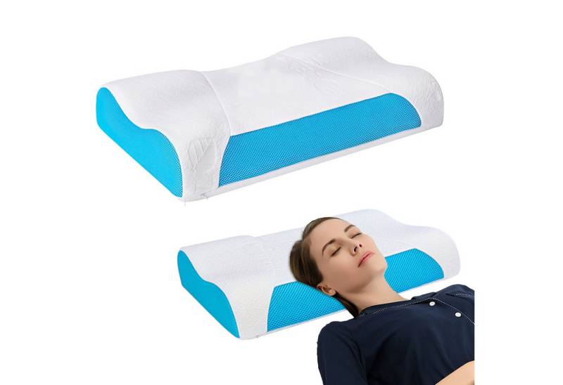 Refined Living Nackenstützkissen Ergonomisches Kopfkissen Anti-Schnarch-Kissen 60*42*12CM, für Rücken & Bauchschläfer Nackenkissen Antischnarch-Kissen mit Bezug, Nackenstützkissen Seitenschläferkissen Memory Foam Kissen Kopfkissen von Refined Living