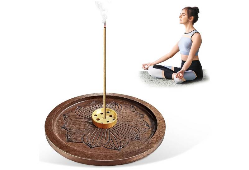 Refined Living Räucherstäbchen-Halter Räucherstäbchenhalter Incense Holder 2pcs mit Asche-Auffangschale, (2 St), Neun Löcher Weihrauchbrenner für Heimdekoration Meditation und Yoga von Refined Living