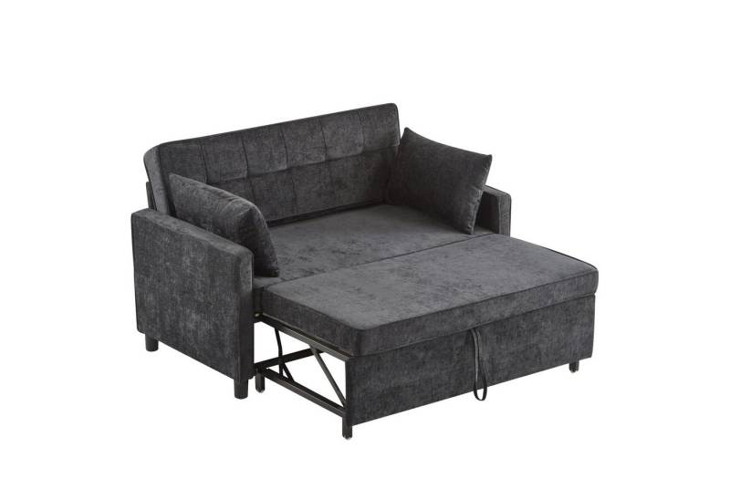 Refined Living Schlafsofa 2-in-1 Sofa,Zweisitzer Sofa,Klappsofa,Multifunktionale Klapp-Sofa-Bett, Sofa mit Bettfunktion und 2 Kissen, Ausziehbares Sofa, Schlafsofa 2-Sitzer, Chenille-Stoff, verstellbar, ausziehbar, Zweisitziges Sofa, Doppelschlafsofa, Sofa Gästezimmer, Verstellbare Rückenlehne Sofa, Angenehm weich, atmungsaktiv und verschleißfest, Gästebett klappbar,Kompaktes Sofa, Sofa mit Kissen, Sofa für Studentenwohnheim, Platzsparendes Design 1 Teile, für Kleine Wohnungen, Gästezimmer, Wohnzimmer,Büro,Studentenwohnheime von Refined Living