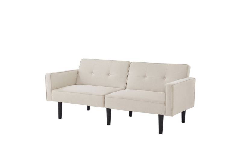 Refined Living Schlafsofa 2-in-1-Sofabett, Zweisitzer-Sofa, mit verstellbaren Rückenlehnen, Multifunktionales Sofa, Gästebett, Sofa mit 6 Holzfüßen, Kleines Schlafsofa, Platzsparendes Sofa,Atmungsaktiver Baumwoll-Leinen-Stoff, Individuell verstellbare Doppelrückenlehnen, Baumwoll-Leinen Sofa, mit Schlaffunktion, Klappsofa, Relaxsofa 1 Teile, für Kleine Wohnungen, Gästezimmer, Wohnzimmer,Homeoffice von Refined Living