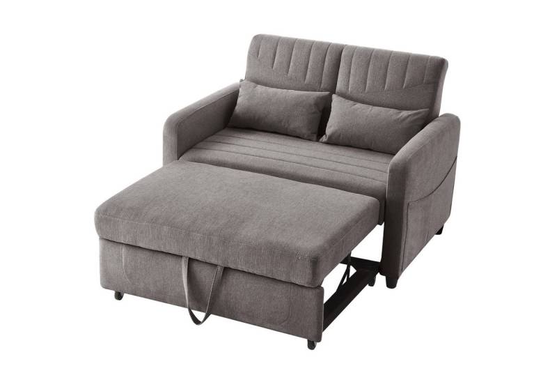 Refined Living Schlafsofa Zweisitzer-Klappsofa,Klapp-Sofa-Bett,Sofa mit Bettfunktion,2-in-1 Sofa, Hautfreundlich, weich und langlebig, Sofa und Bett in einem, 3-fach verstellbare Rückenlehne, Schlafcouch, 2-Sitzer Sofa, ausziehbares Schlafsofa, Gästebett, Sofa für kleine Wohnung, Schlafcouch Leinen, Sofabett klappbar mit Schlaffunktion & 2 Kissen, Kompaktes Sofa, Sofa für Studentenwohnheim, Platzsparendes Design, Robuste Konstruktion 1 Teile, für Kleine Wohnungen, Gästezimmer, Wohnzimmer,Büro,Studentenwohnheime von Refined Living