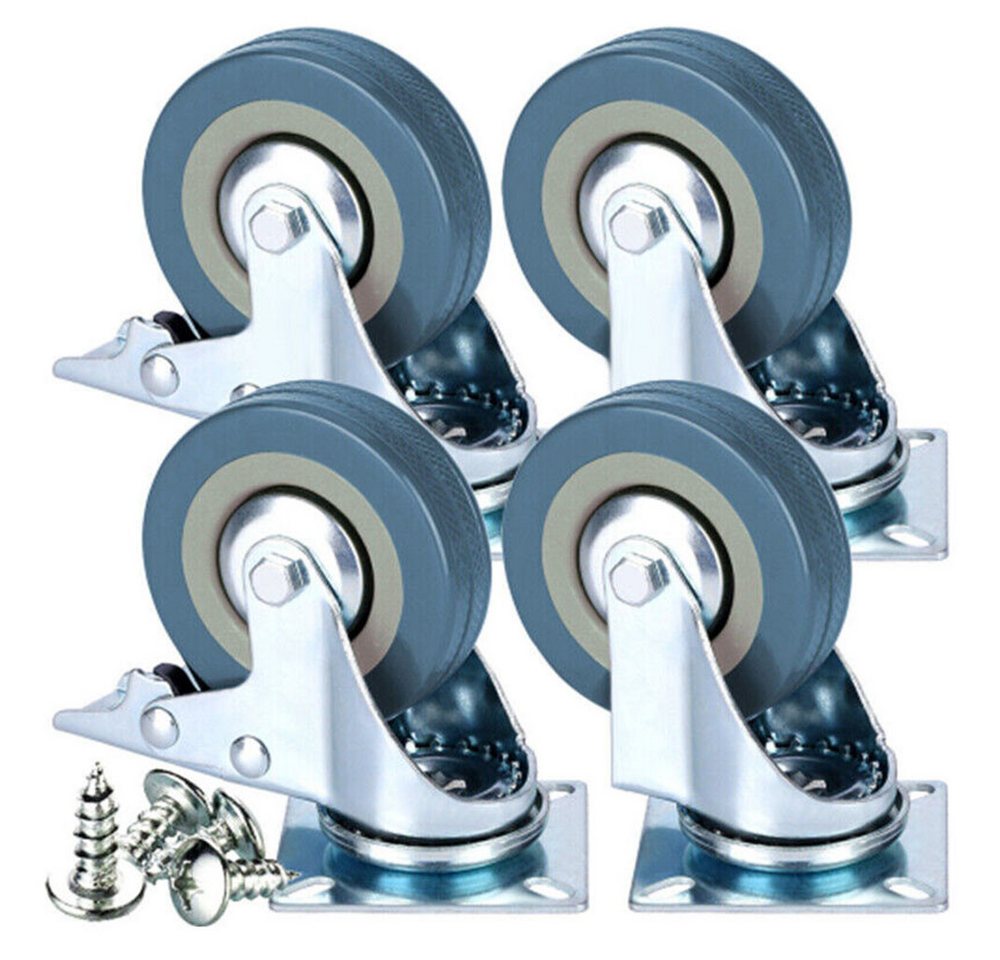 Refined Living Schwerlastrolle Transportrollen Set 4x Lenkrollen Bockrollen für Möbel, Vollgummi, (keine Spuren & Leise Rollen für Möbel, Jede Rolle trägt bis zu 90 kg, 4-St., Lenkrollen Set, Rollen mit Bremse, Möbelrollen, Transportrollen), Für Möbel, Geräte, Werkzeuge, Transportwagen und mehr. Refined Living Schwerlastrolle Transportrollen Set 4x Lenkrollen Bockrollen für Möbel, Vollgummi, (keine Spuren & Leise Rollen für Möbel, Jede Rolle trägt bis zu 90 kg, 4-St., Lenkrollen Set, Rollen mit Bremse, Möbelrollen, Transportrollen), Für Möbel, Geräte, Werkzeuge, Transportwagen und mehr. von Refined Living