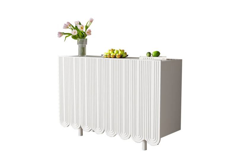 Refined Living Sideboard Kommode Wohnzimmerschrank Schubkastenkommode Schuhschrank mit Stauraum (Aufbewahrungsschrank 1 St., 2 Türen, Wohnzimmermöbel, Hochwertiges Dämpfungsscharnier, 1 St., tropfenförmiges Sideboard mit geformten Türen und Pufferscharnier), hochwertiges Holz, Ausreichend Stauraum, Eleganter,moderner Sideboard von Refined Living