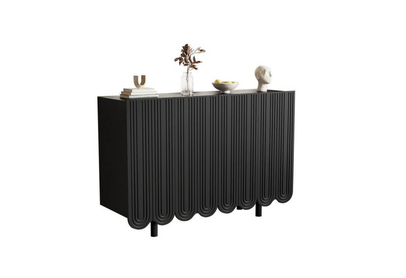 Refined Living Sideboard Kommode Wohnzimmerschrank Schubkastenkommode Schuhschrank mit Stauraum (Aufbewahrungsschrank 1 St., 2 Türen, Wohnzimmermöbel, Hochwertiges Dämpfungsscharnier, 1 St., tropfenförmiges Sideboard mit geformten Türen und Pufferscharnier), hochwertiges Holz, Ausreichend Stauraum, Eleganter,moderner Sideboard von Refined Living