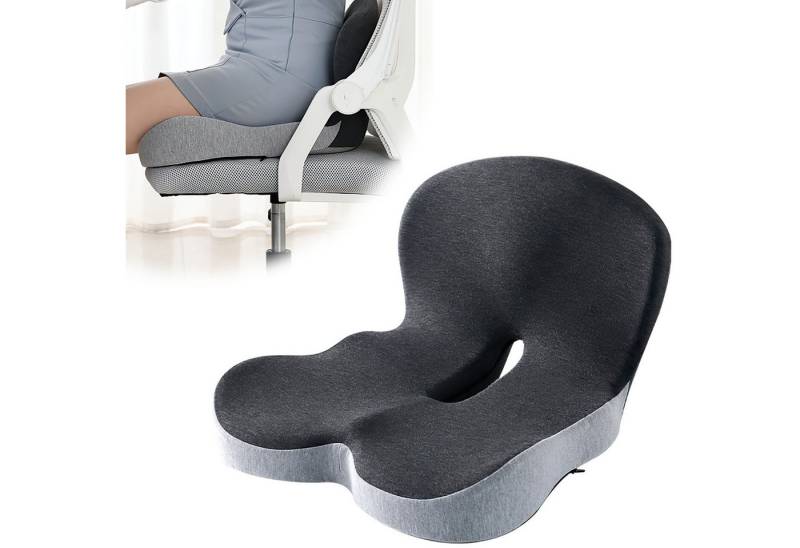 Refined Living Sitzkissen Sitzkissen Ergonomisches Bürostuhl Orthopädisch Mit RückenKissen, Memory-Schaum Lindert Rückenschmerzen Sitzring Steißbein Entlastung von Refined Living