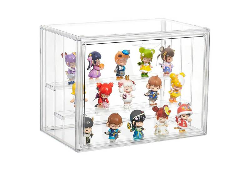 Refined Living Vitrine Schaukasten Vitrine mit Magnetischer Display Box Groß Würfel 3 Etagen (Transparenter Ständer Staubdichter Schutz Klarsicht Aufbewahrungsbox, 1-St) Für Action Figuren Spielzeug MiniFiguren Sammelfiguren( 36*22*26.5cm) von Refined Living