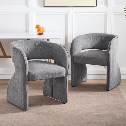 Refined 2er Set Neuheit Sessel, Loungesessel, Polsterstühle, Einzelsofa, Wannenstuhl, Einzelner Stuhl, Sofasessel,59x61x75 cm, Stoff, Tragfähigkeit 150 kg, Grau von Refined