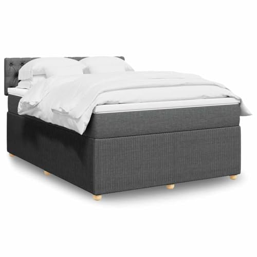 Refined Boxspringbett Doppelbett Matratzenauflage Bettgestell mit Kopfteil Polsterbett Bett für Schlafzimmer mit Matratze Dunkelgrau 140x190 cm Stoff Refined Boxspringbett Doppelbett Matratzenauflage Bettgestell mit Kopfteil Polsterbett Bett für Schlafzimmer mit Matratze Dunkelgrau 140x190 cm Stoff von Refined