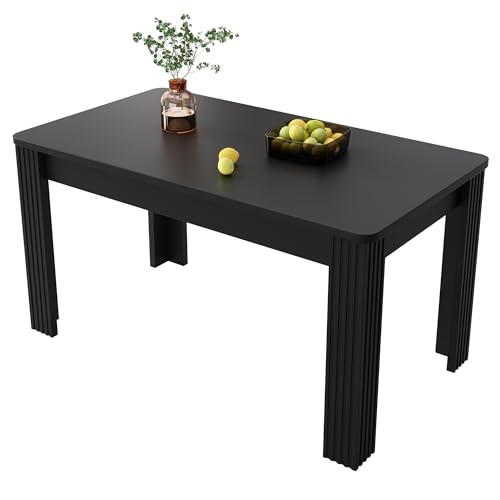 Refined Esstisch moderner Stabiler vierbeiniger Tisch rechteckiger moderner einfacher schwarz von Refined