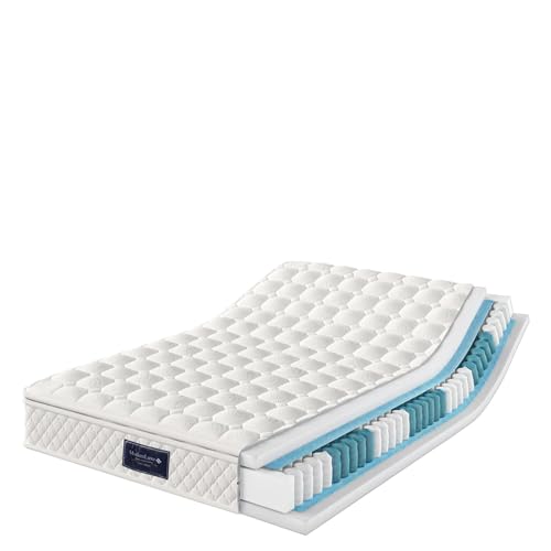 Refined Federkernmatratze 7 Zonen Kaltschaum Matratze Taschenfederker 140x200cm 100% Oeko-Tex schadstoffgeprüft versteppter Mikrofaserbezug-Topping Probeschlafen Härtegrad H3 25cm Höhe von Refined
