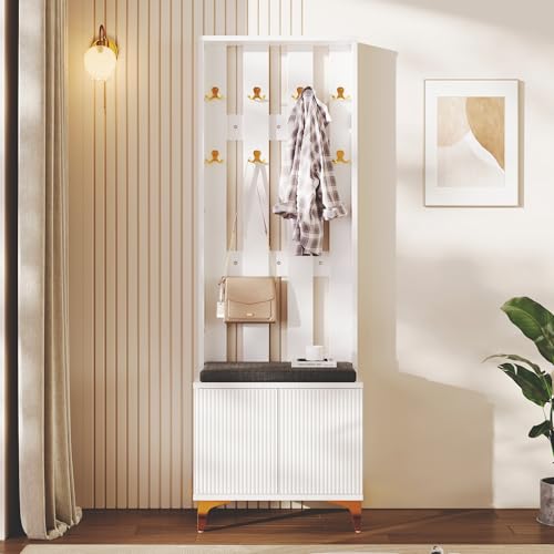 Refined Garderobenset mit Schuhbank und Kissen, Garderobenfront mit Haken [Old SKU:WF32579234W] von Refined