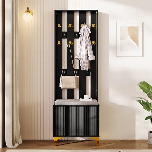 Refined Garderobenset mit Schuhbank und Kissen, Garderobenfront mit Haken [Old SKU:WF32579234W] von Refined