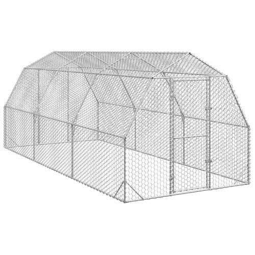 Refined Hühnerstall Freilaufgehege Tierlaufstall Hühnerhaus Freigehege Kleintierstall Geflügelstall 2,5x6x2,25 m Verzinkter Stahl von Refined