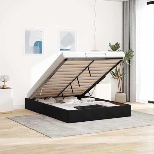 Refined Ottoman-Bett ohne Matratze Schwarz 140x200 cm Samt Refined Ottoman-Bett ohne Matratze Schwarz 140x200 cm Samt von Refined
