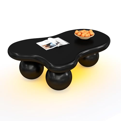 Refined Schwarzer Couchtisch im Wolkenstil erhältlich Coffee Table Wolkenform Rundbein Design stilvolles für modernes Wohnzimmer von Refined