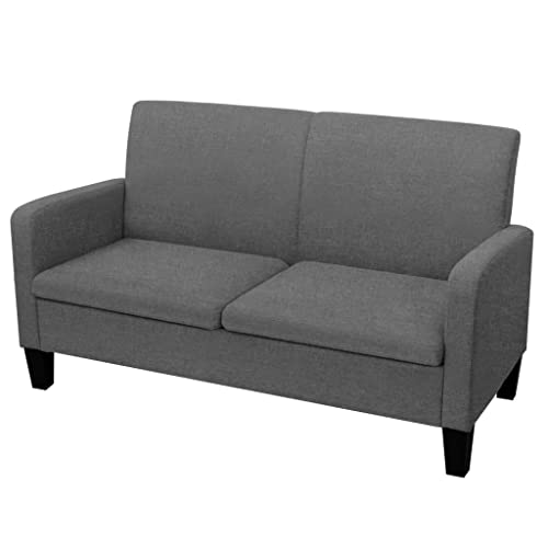 Refined Stoffsofa Polstersofa Loungesofa Sitzmöbel Polstermöbel Designsofa Wohnzimmersofa 2-Sitzersofa 135 x 65 x76 cm Dunkelgrau von Refined