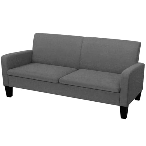 Refined Stoffsofa Polstersofa Loungesofa Sitzmöbel Polstermöbel Designsofa Wohnzimmersofa 3-Sitzersofa 180 x 65 x 76 cm Dunkelgrau von Refined