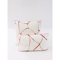 Schumacher - Filigranschmuck in Koralle. Kissenbezug // Sonderanfertigung Designer-stoff Dekokissen High-End Designer Dekokissen, Home Decor von RefinedPillows