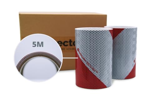 3M/Reflex Kfz Warnmarkierung rot weiß 823 Anwendungspaket 2 x 5mx141mm linksweisend und rechtsweisend DIN 30710 von reflecto