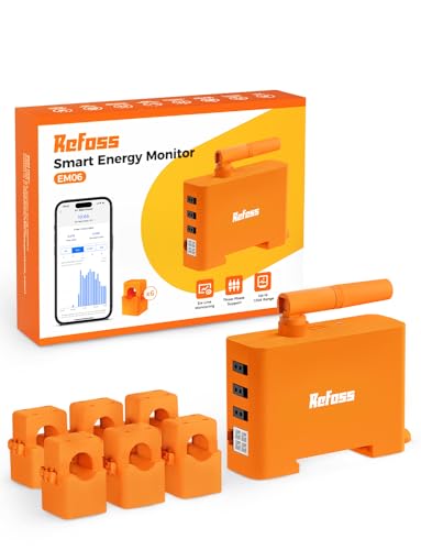 Refoss EM06 Intelligenter 3-Phasen-Energiezähler mit Home Assistant, WLAN & Bluetooth Stromzähler, Smart Meter mit 6 Messkanälen (150A), Echtzeit-Verbrauchsmessung, DatenSpeicherung von Refoss