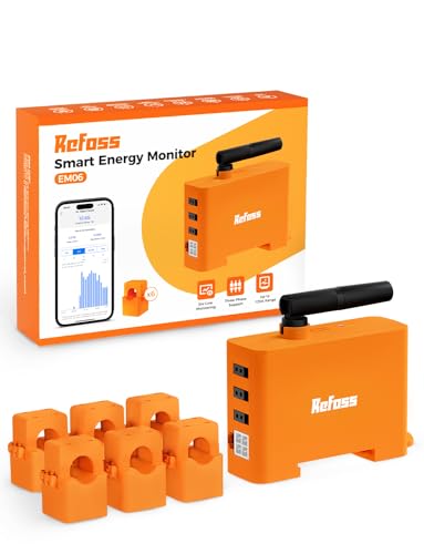 Refoss EM06 WLAN Stromzähler 3 Phasen Smart Meter mit 6 Messkanälen (150A), intelligenter Energiemonitor mit Energiemessung, Stromzähler für Balkonkraftwerk, Kompatibel mit Home Assistant von Refoss