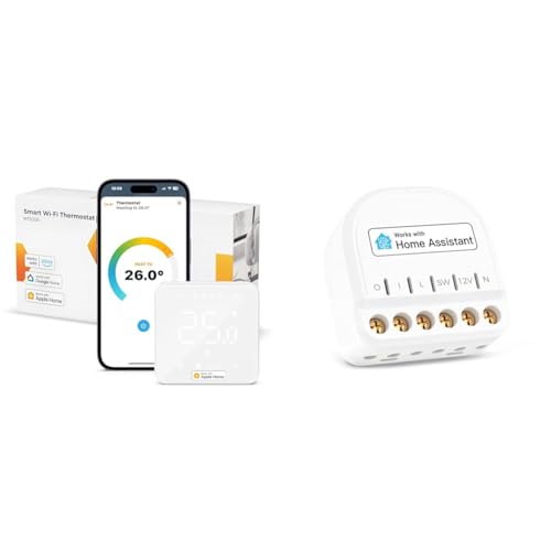Refoss Heizungsthermostat WLAN Wasser Fußbodenheizung Thermostat Boiler Smart Thermostat, Mini WLAN Smart Relais Schalter zur Steuerung der Garagentor mit Home Assistant von Refoss