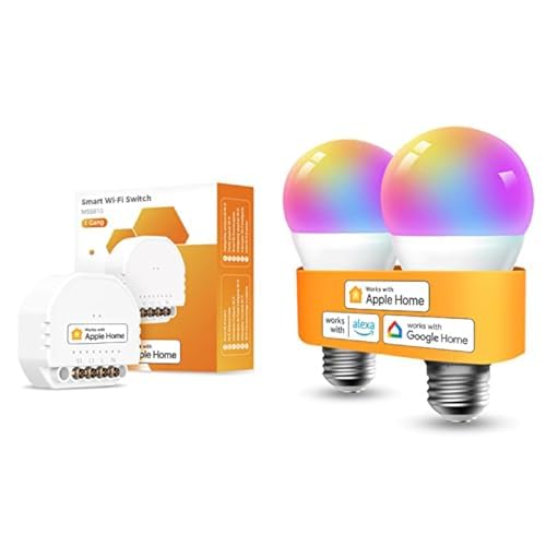 Refoss Mini WLAN Relais Schalter mit Apple HomeKit & Smart WLAN Glühbirne E27 unterstützt HomeKit von Refoss