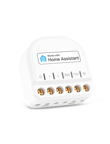 Refoss Smart Relais Schalter mit Strommessung Kompatibel mit Home Assistant Mini WLAN Smart Lichtschalter mit Leistungsmessung 1 Gang Kabelloser Schalter Kein Hub Erforderlich 1 Stück von Refoss